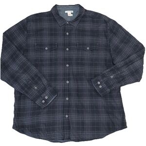 Carbon 2 Cobalt Shirt Mens XL Gray Plaid Flannel Lined Button Down Long Sleeve